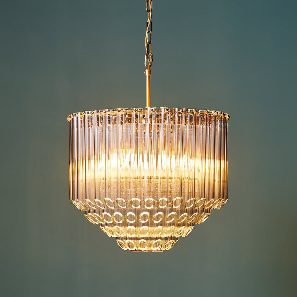 Regular Oldfield Clear Glass Chandelier | Modern Glass Elegance