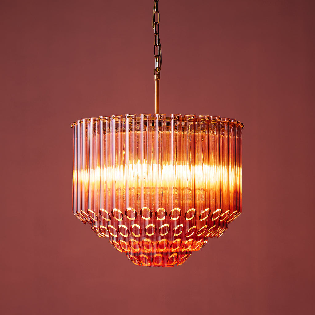 Regular Oldfield Pink Glass Chandelier Subtle Elegance