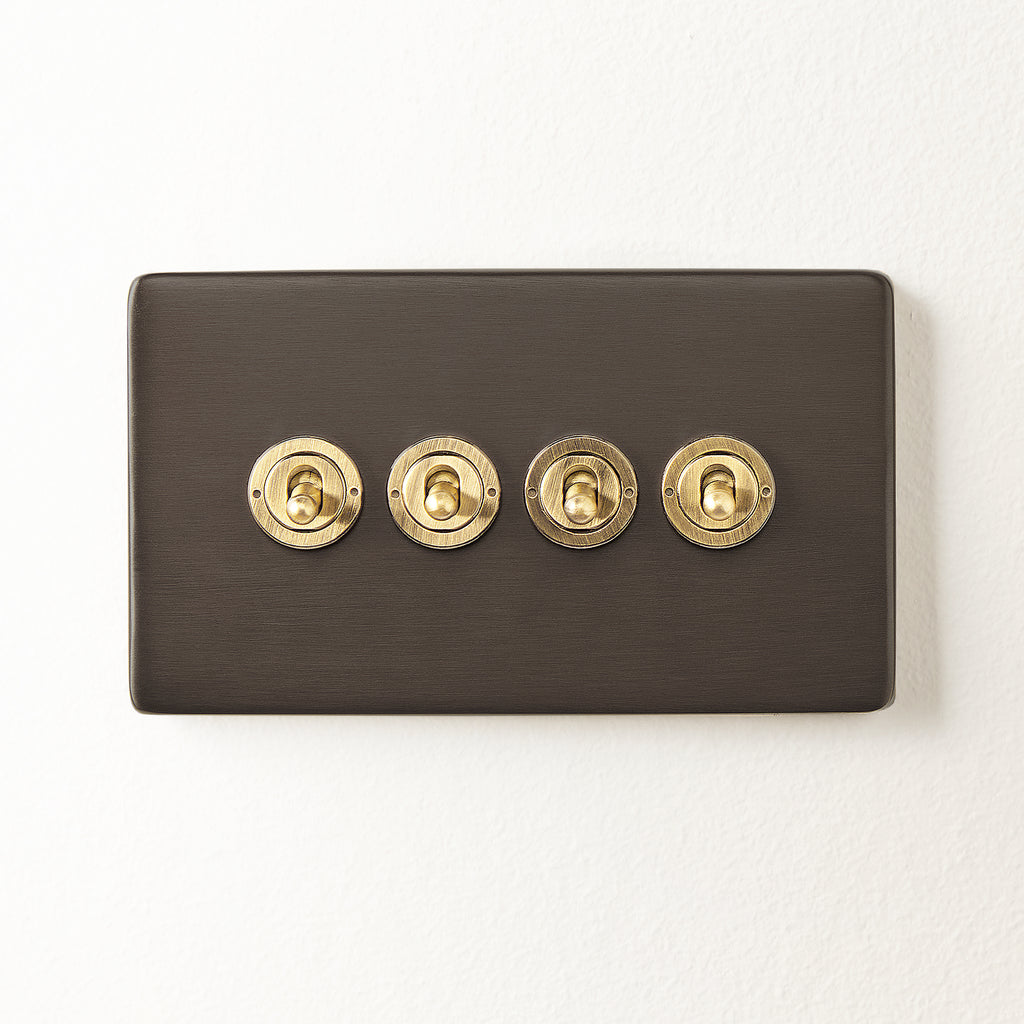 Four Gang 2 Way Florence Toggle Switch In Bronze four-gang-2-way-florence-toggle-switch-in-bronze