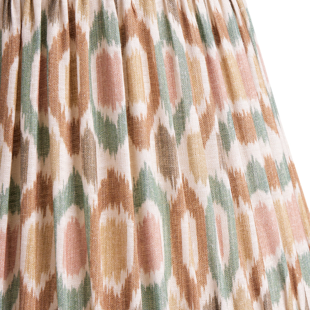 20cm empire shade in teal and brown Small Ikat Spot linen by GP & J Ba