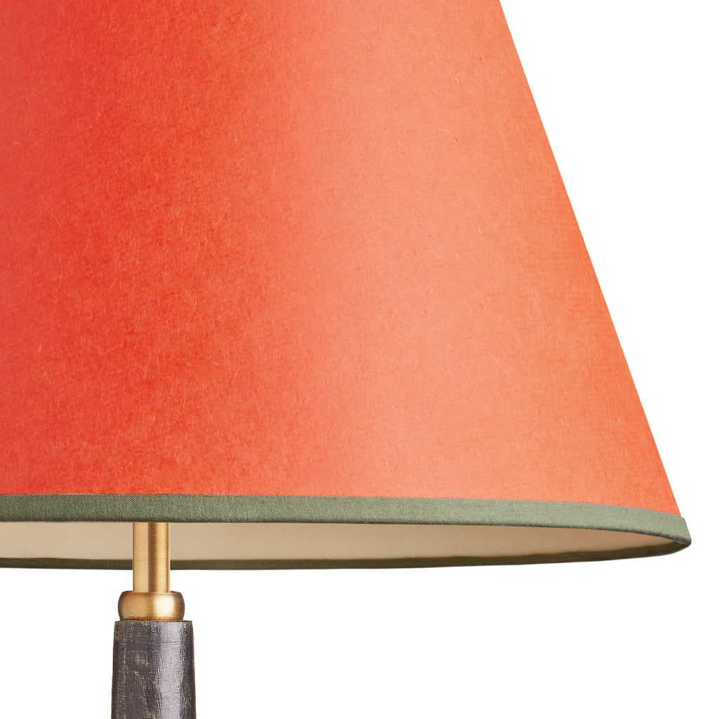 16cm empire shade in Papaya hand made parchment with blue tape