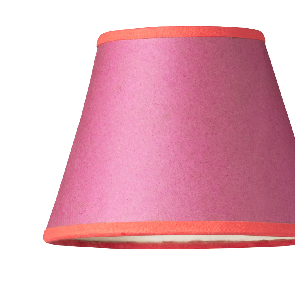 18cm pendant shade in Hibiscus hand made parchment with orange tape