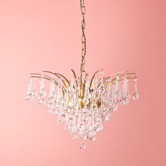 Smaller Capulet chandelier in glass and brass