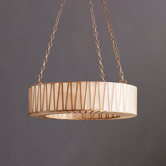 Shard chandelier in brass and frosted glass