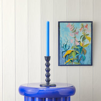 Smaller Mildred candlestick in navy