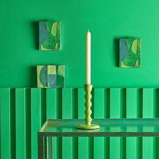 Smaller Mildred candlestick in lime