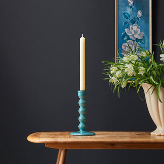 Smaller Mildred candlestick in turquoise