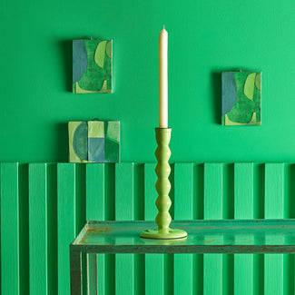 Larger Mildred candlestick in lime