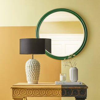 Smaller Cinders Mirror in Forest Green