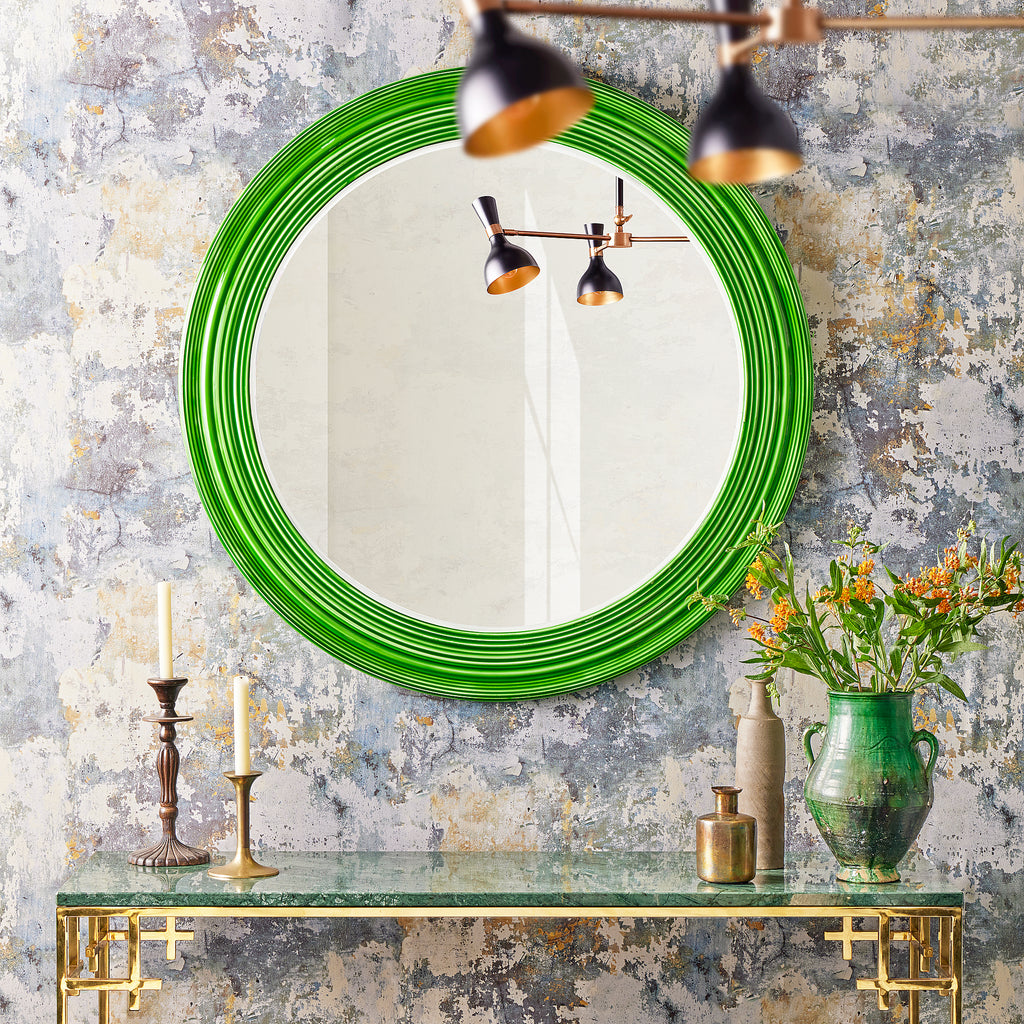 Larger Portal mirror in harlequin green