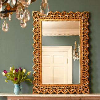 Vulpo bevelled mirror in antiqued gold