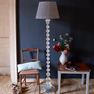 Coronet floor lamp in clear polished resin