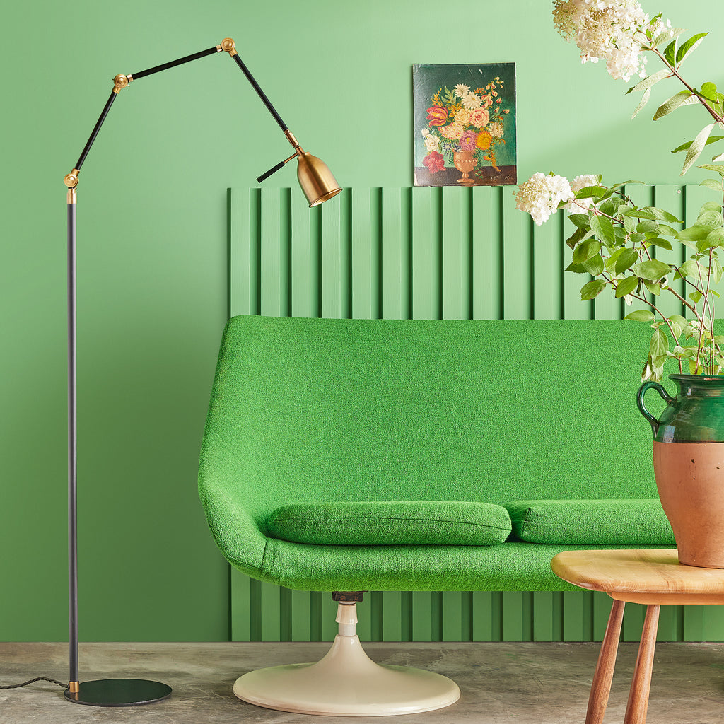 Pick Reading Lamp In Black And Antiqued Brass Pick Reading Lamp In Black And Antiqued Brass