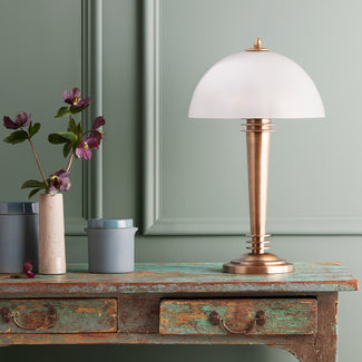 Pietro table lamp in brass and glass