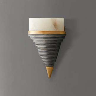 Gladys wall light in wood and alabaster