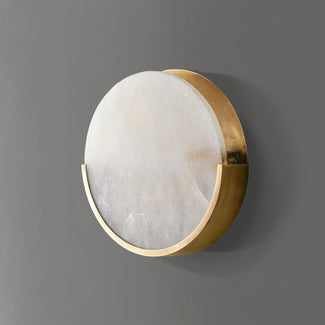 Plato wall light in alabaster and brass