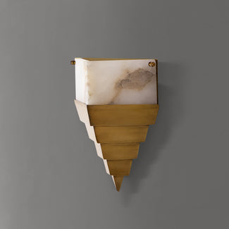 Pythagoras wall light in alabaster and brass
