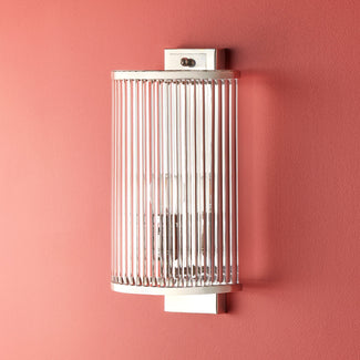 Roddy wall light in Nickel with glass rods