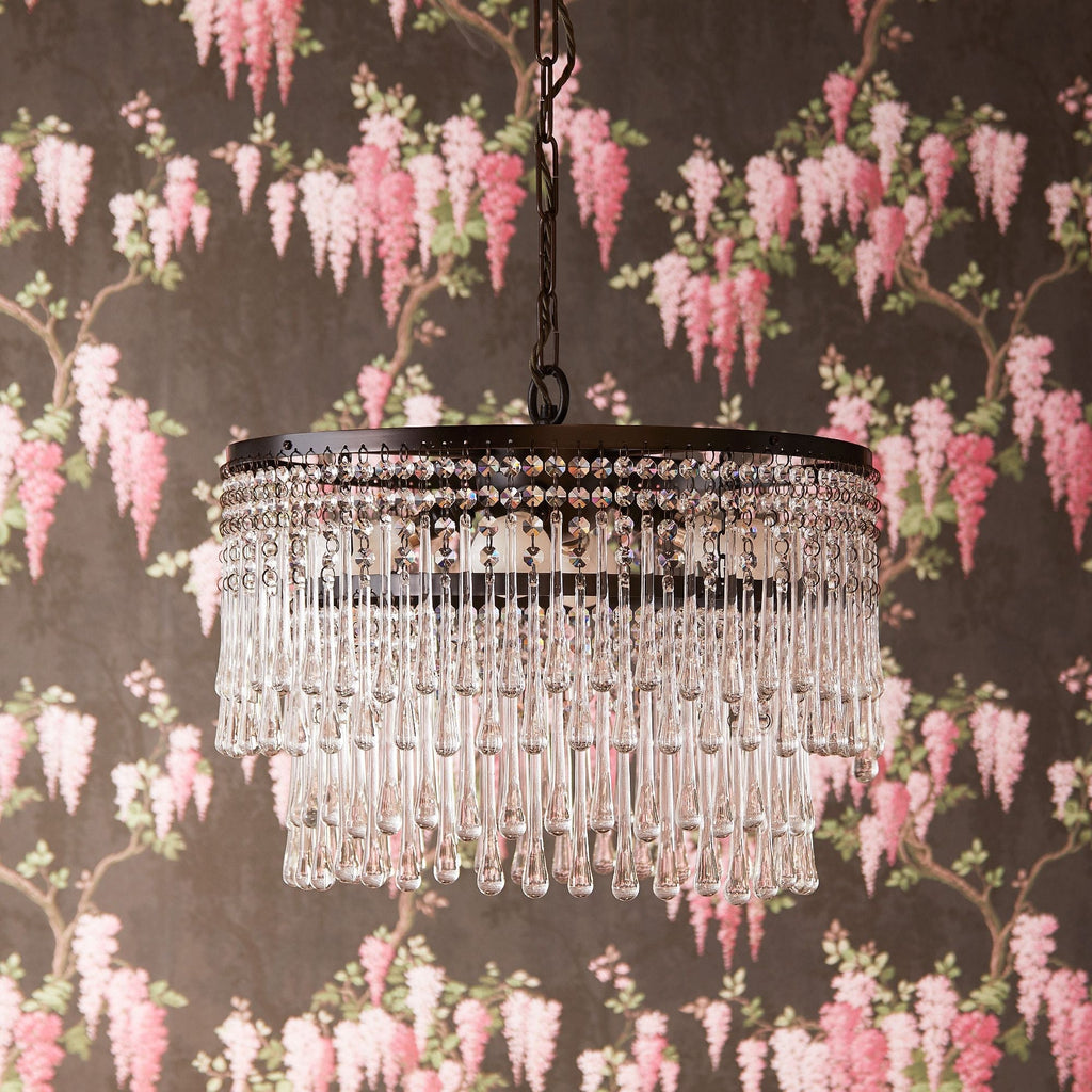 Larger Rita Chandelier Clear Blown Glass Droplets