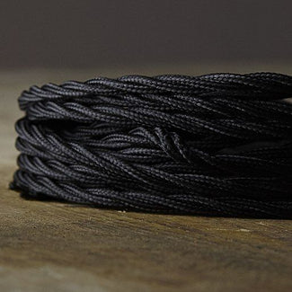 Three core silk twisted flex in black