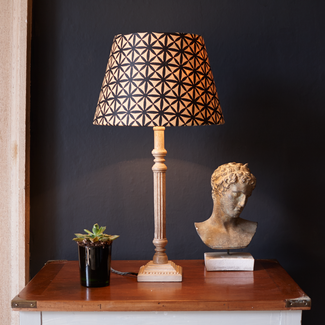 Hera table lamp in lightly waxed