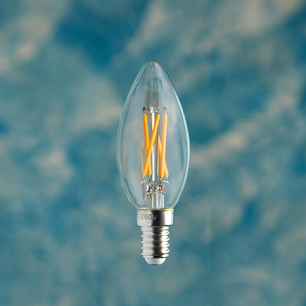 thumbnail image 2 of Ormalight 15W E14 Candle Bulb – Matte, Wind Shock Shape, Dimmable, Warm White 2500-3000K 2 of 5
