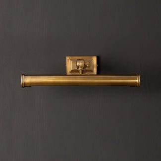 Larger Pitcheroo picture light in antique brass