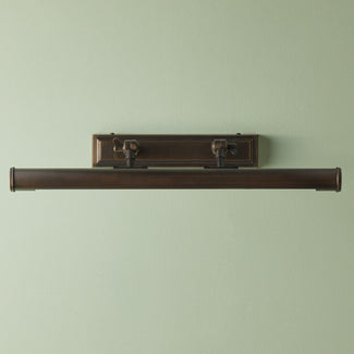 Pitcheroo double arm picture light in bronze