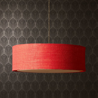 Larger Jute pendant in red with baffle