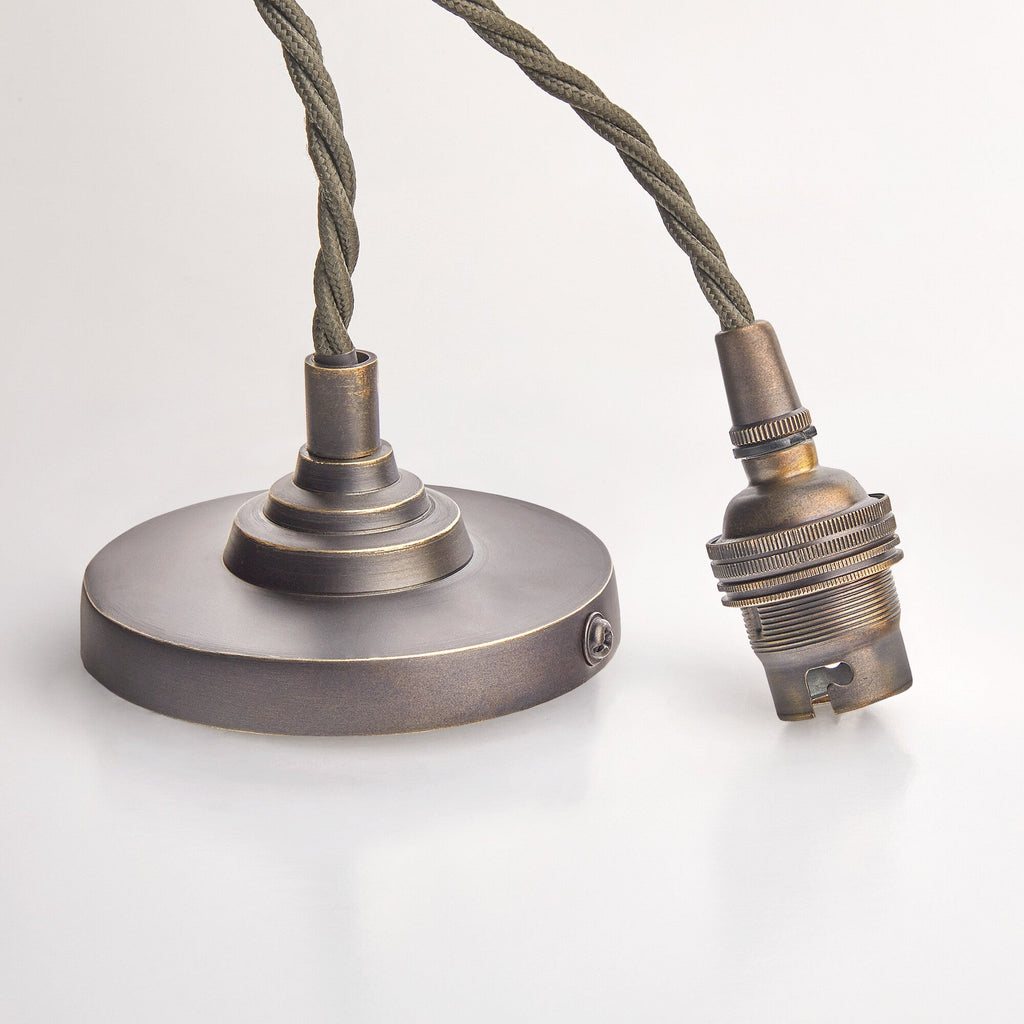 Deco pendant fitting in bronze