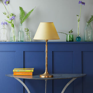 Smaller Bamboozle table lamp in antique brass