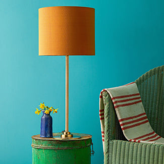 Colombari table lamp in brass and cane