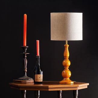 Kelpie table lamp in saffron lacquered wood