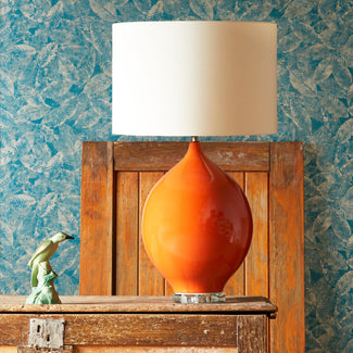 Kilda table lamp in orange ceramic