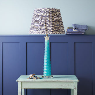 Larger Palmer table lamp in turquoise