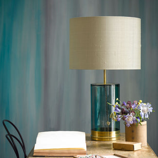 Regular Wisteria table lamp in bluey green glass