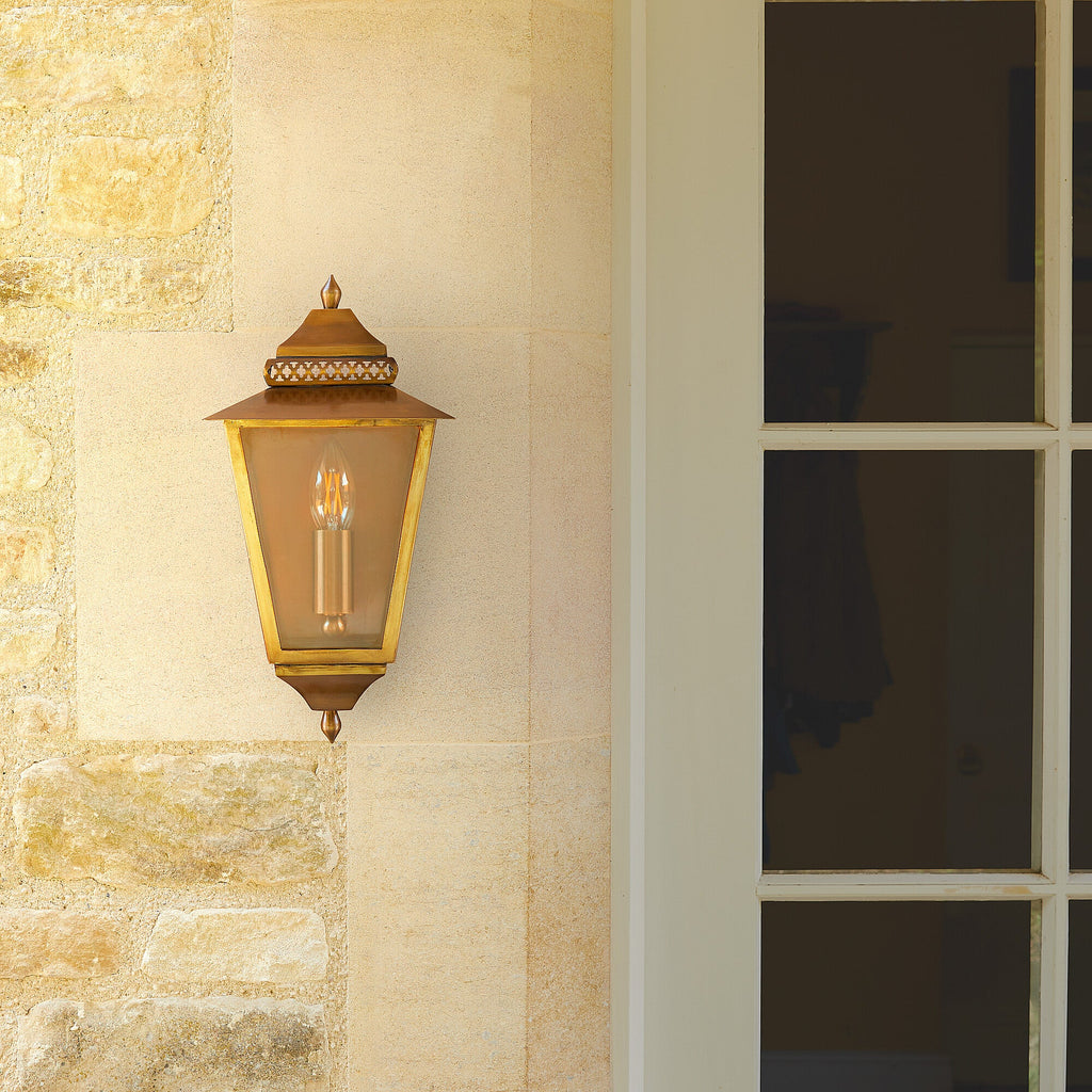 Westport Exterior Antiqued Brass Wall Light