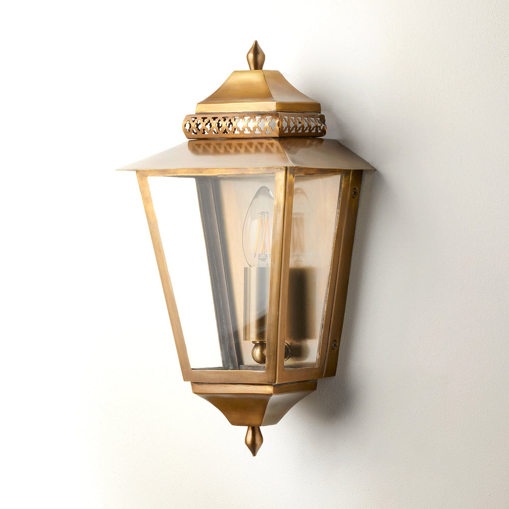Westport Exterior Antiqued Brass Wall Light
