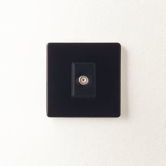 Florence Coaxial socket single outlet in black