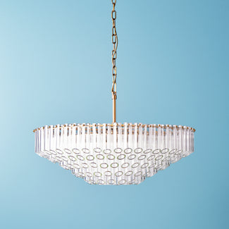 Larger Oldfield chandelier in clear glass