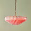 Larger Oldfield chandelier in pink glass