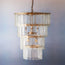 Four tiered Starsky chandelier with clear recycled pressed glass strips