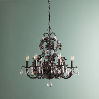 Sycamore chandelier in bronze with crystals