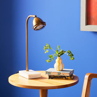 Beamish desk lamp in brass with marble base