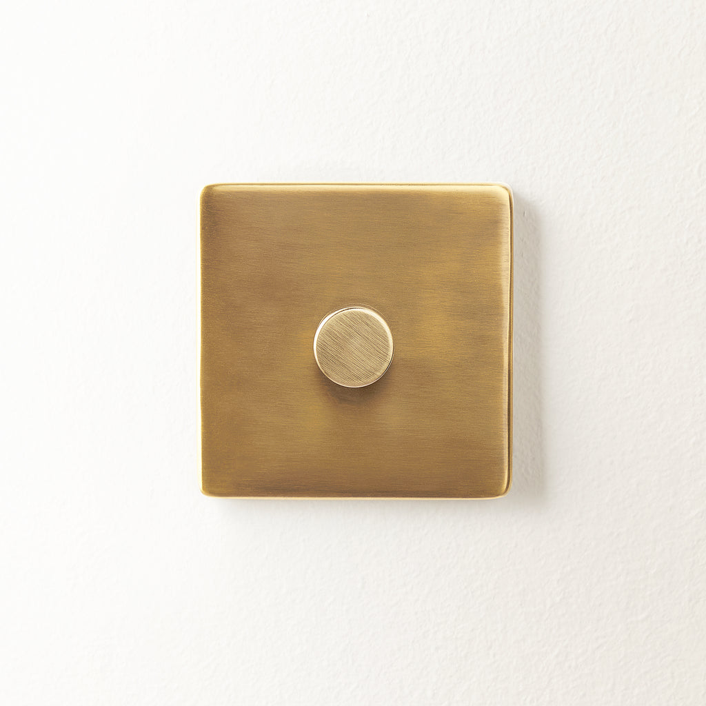 One gang 2 way Florence dimmer switch in brass