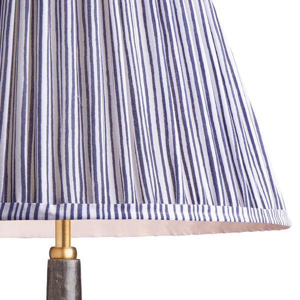 Blue Stripe Lampshade Block Printed Cotton Shade