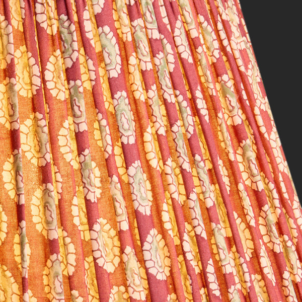 16cm empire shade in oxblood block printed Dotty gathered cotton by GP & J Baker