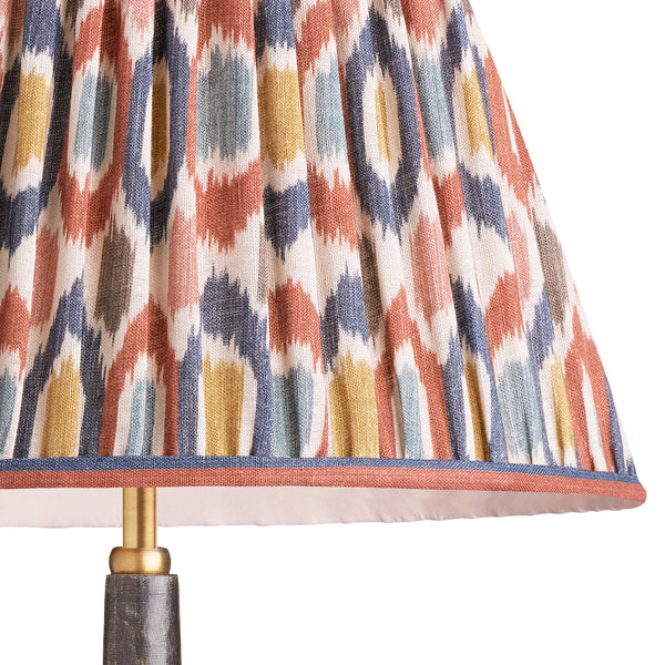 16cm empire shade in blue and red Small Ikat Spot linen by GP & J Baker