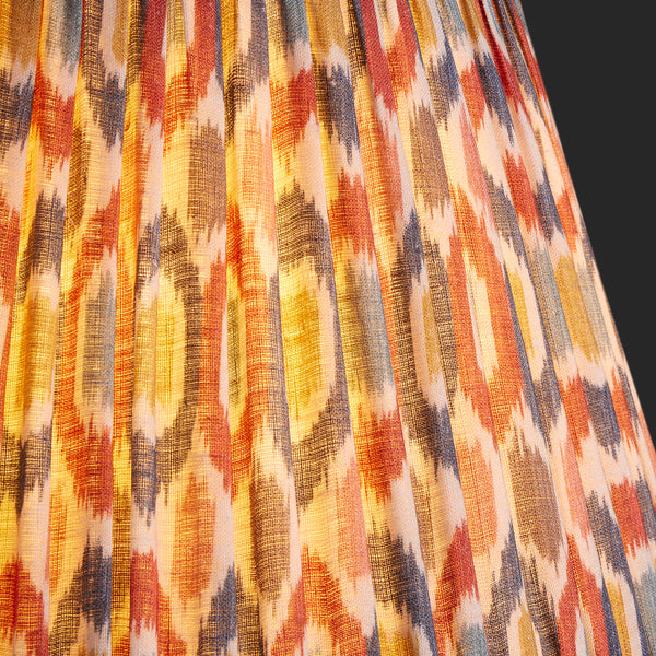 16cm empire shade in blue and red Small Ikat Spot linen by GP & J Baker