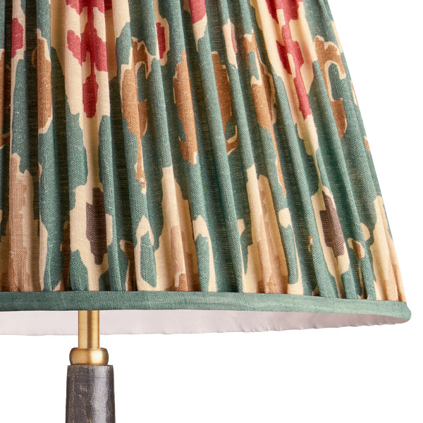 16cm empire shade in red aqua Bokhara gathered linen by GP & J Baker